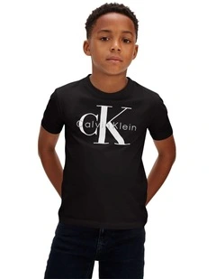Monologo Short Sleeve T-shirt (8-16 Years) in Black