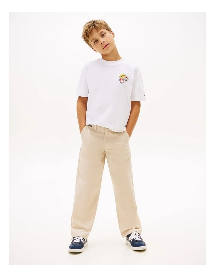 Boys Sticker Print Back Graphic Jersey T-Shirt (8-16 Years) in White image 3