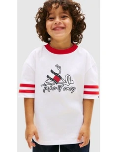Boys Wavy Flag Graphic Jersey T-Shirt (3-7 years) in White