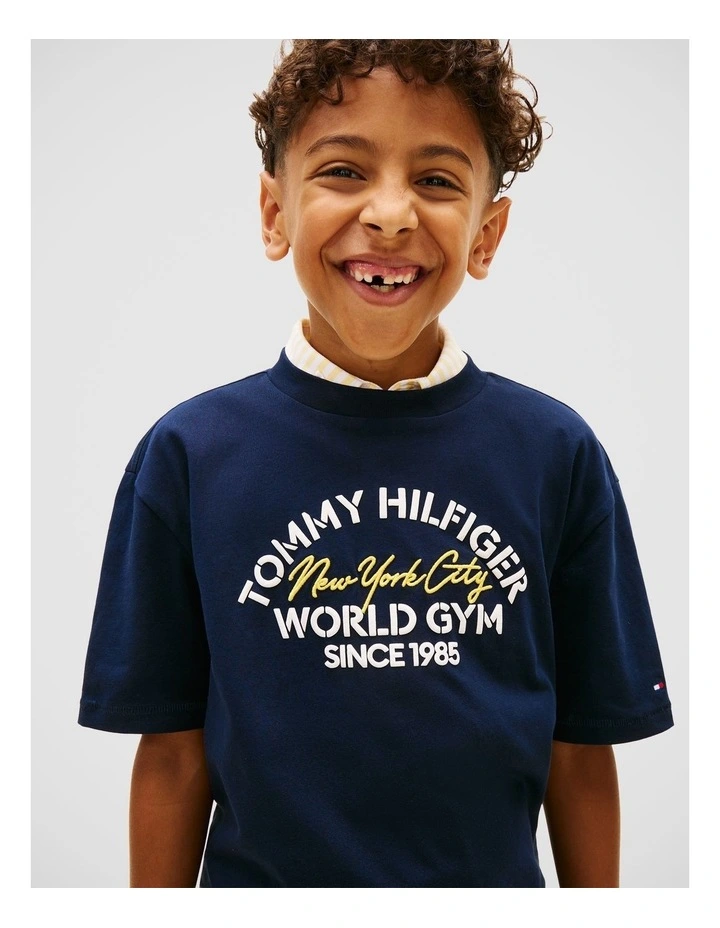 Cotton NYC T-Shirt (8-16 years) in Navy image 2