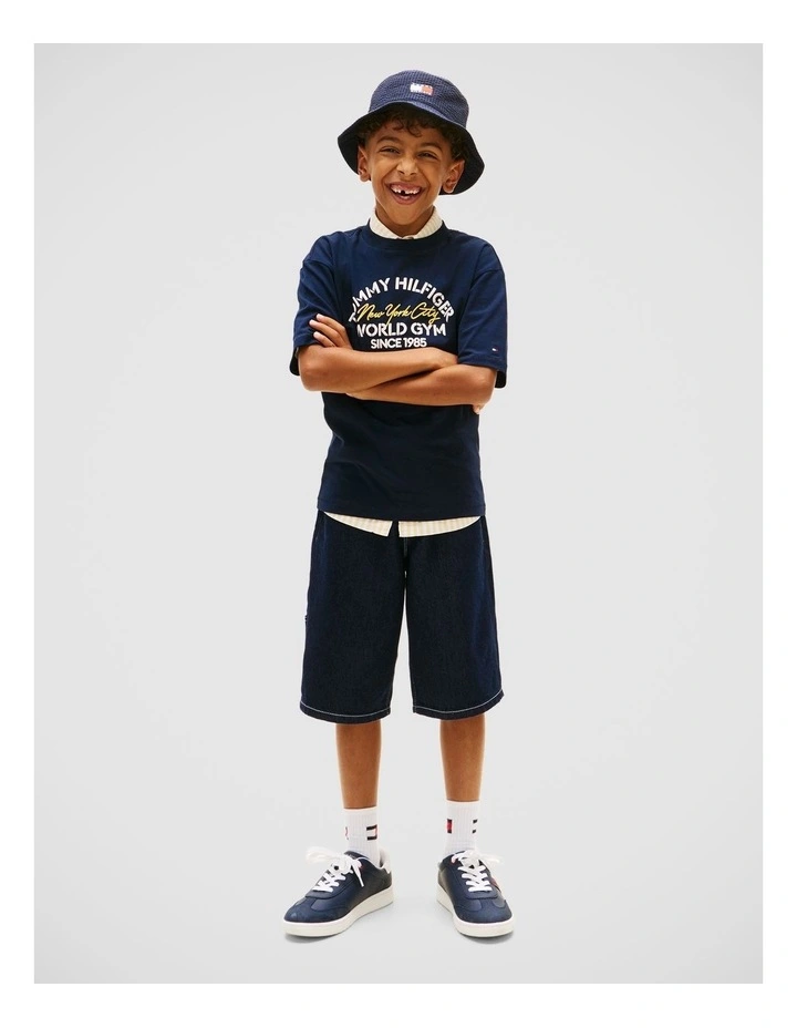Cotton NYC T-Shirt (8-16 years) in Navy image 3