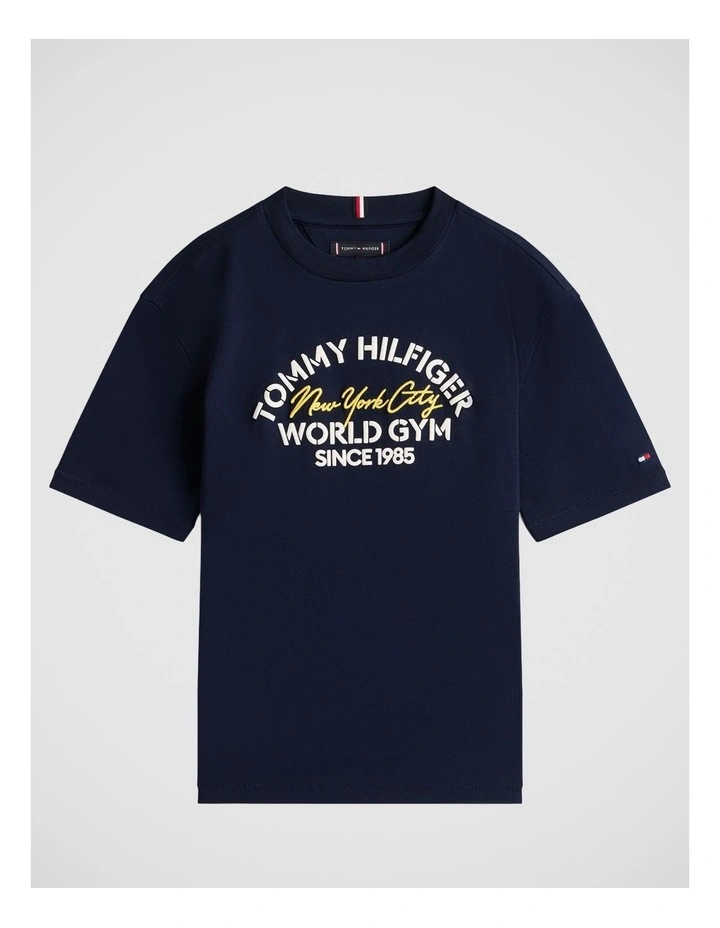 Cotton NYC T-Shirt (8-16 years) in Navy image 5