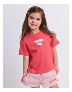 Lounge Club Tee (3-7 Years) in Watermelon
