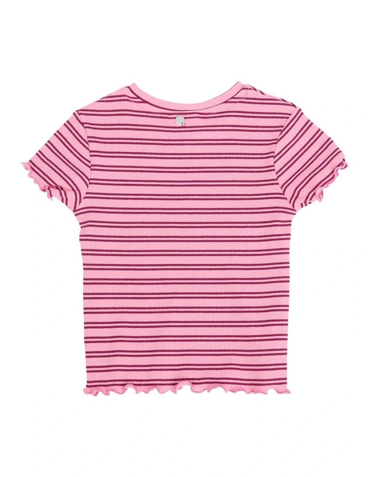 Freya Rib Tee (3-7 Years) in Pink image 6
