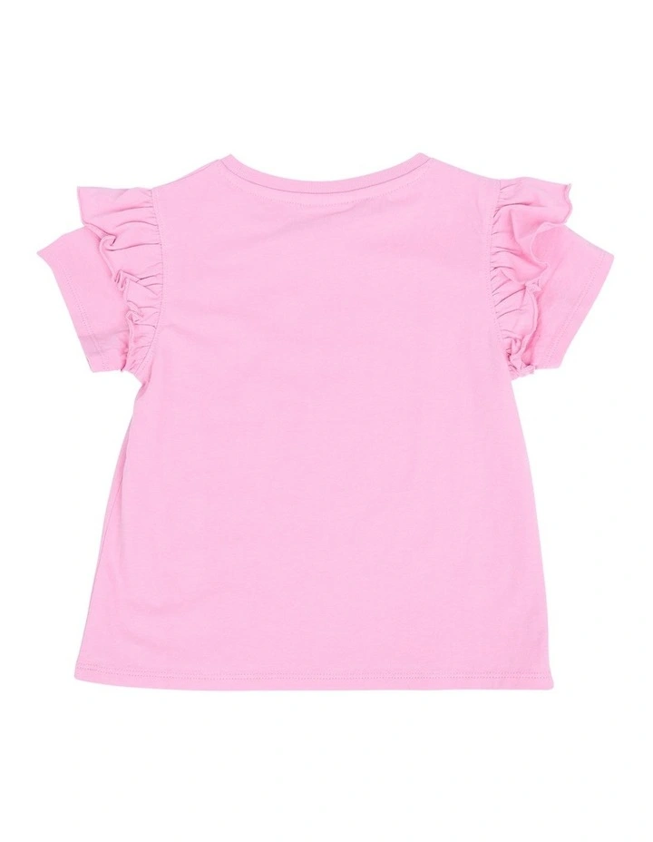 Palm Springs Frill Tee (3-7 Years) in Pink image 6