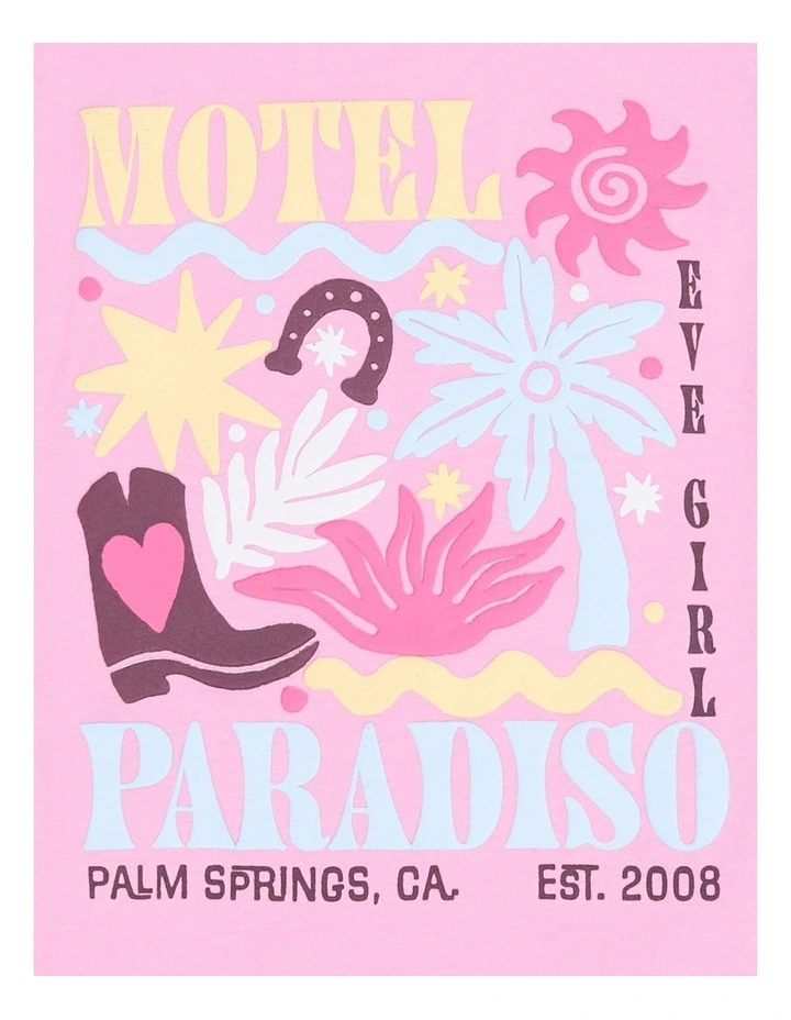 Palm Springs Frill Tee (3-7 Years) in Pink image 7