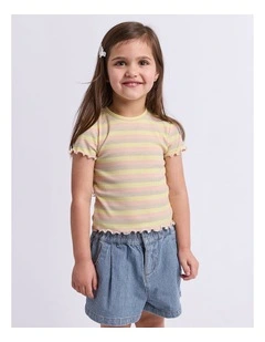Ellie Rib Tee (3-7 Years) in Stripe