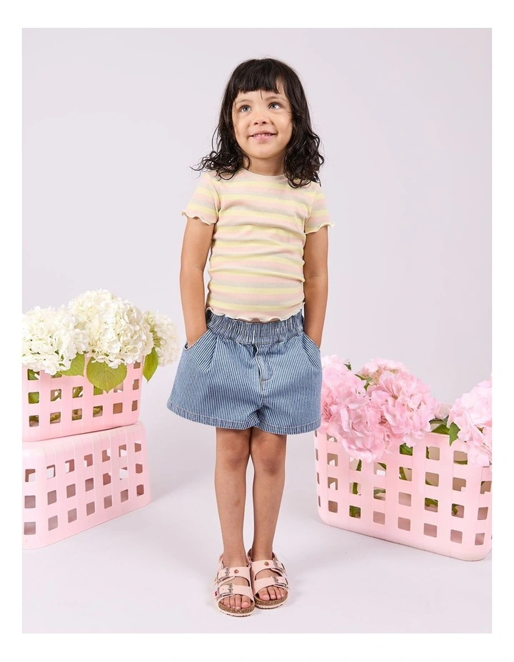 Ellie Rib Tee (3-7 Years) in Stripe image 3