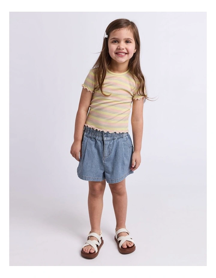 Ellie Rib Tee (3-7 Years) in Stripe image 4