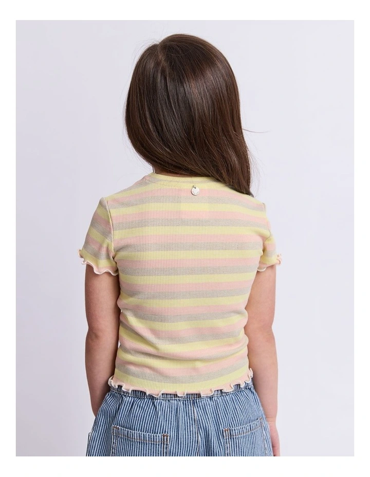 Ellie Rib Tee (3-7 Years) in Stripe image 5