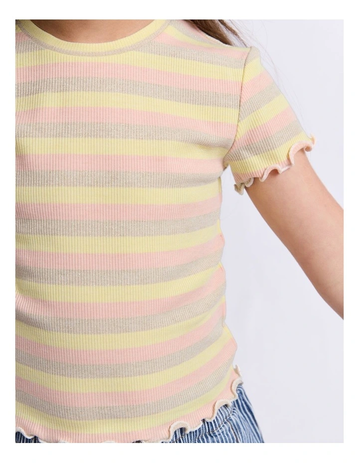 Ellie Rib Tee (3-7 Years) in Stripe image 6