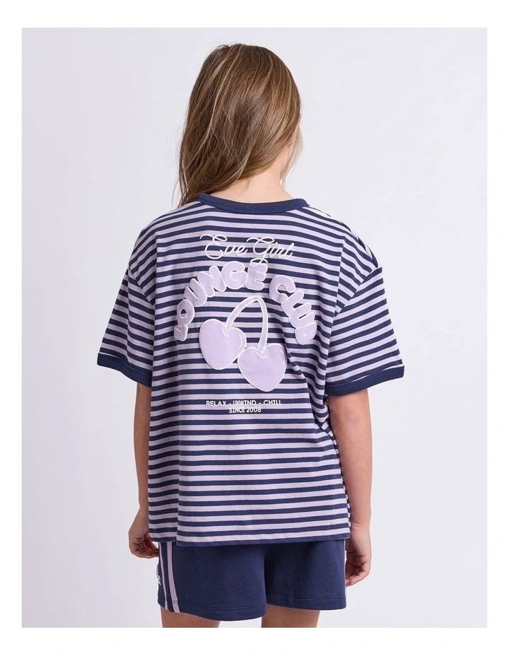 Lounge Club Stripe Tee (8-16 Years) in Navy image 2