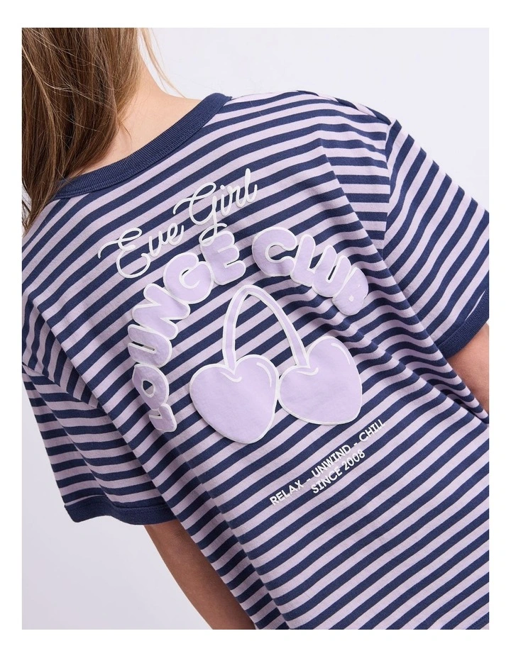 Lounge Club Stripe Tee (8-16 Years) in Navy image 4