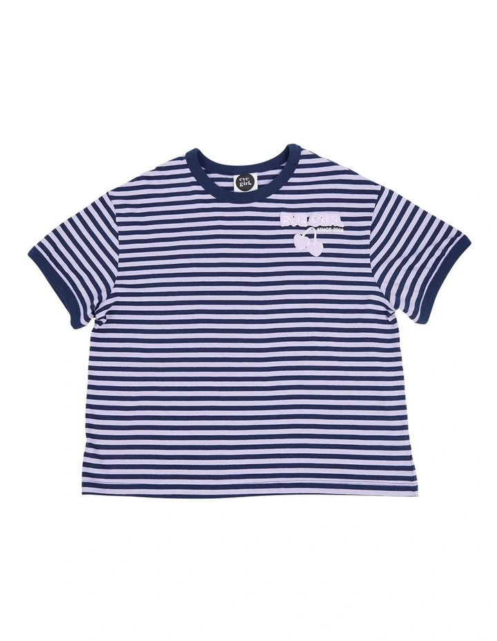 Lounge Club Stripe Tee (8-16 Years) in Navy image 5