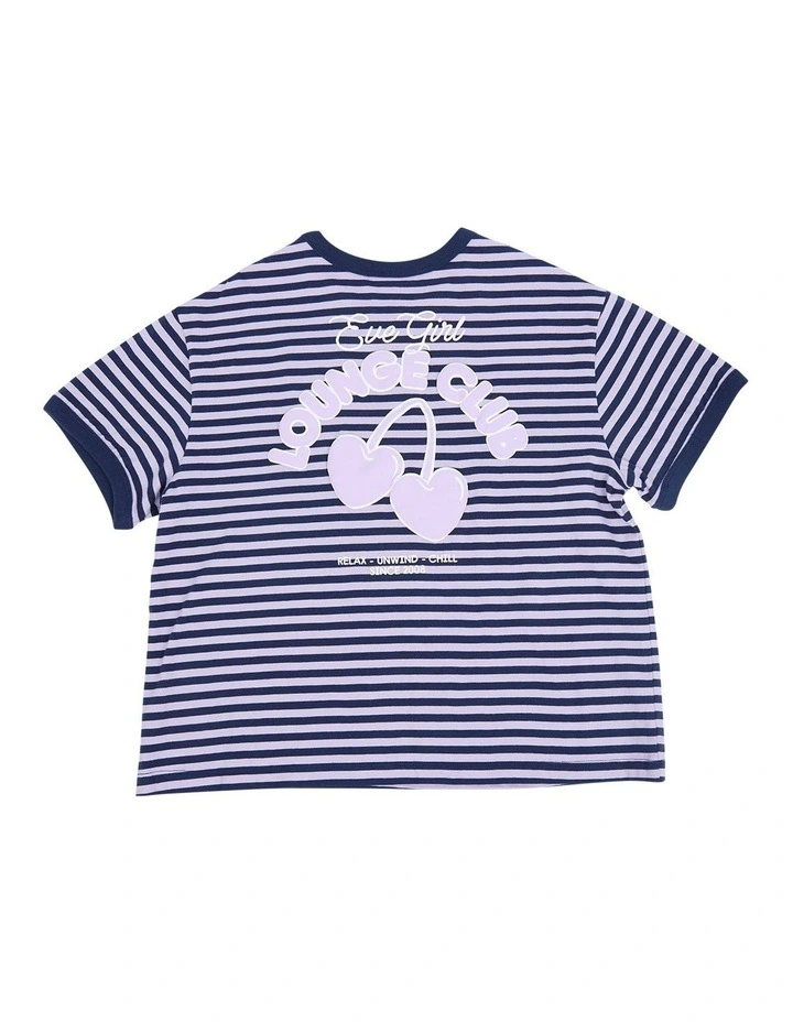 Lounge Club Stripe Tee (8-16 Years) in Navy image 6