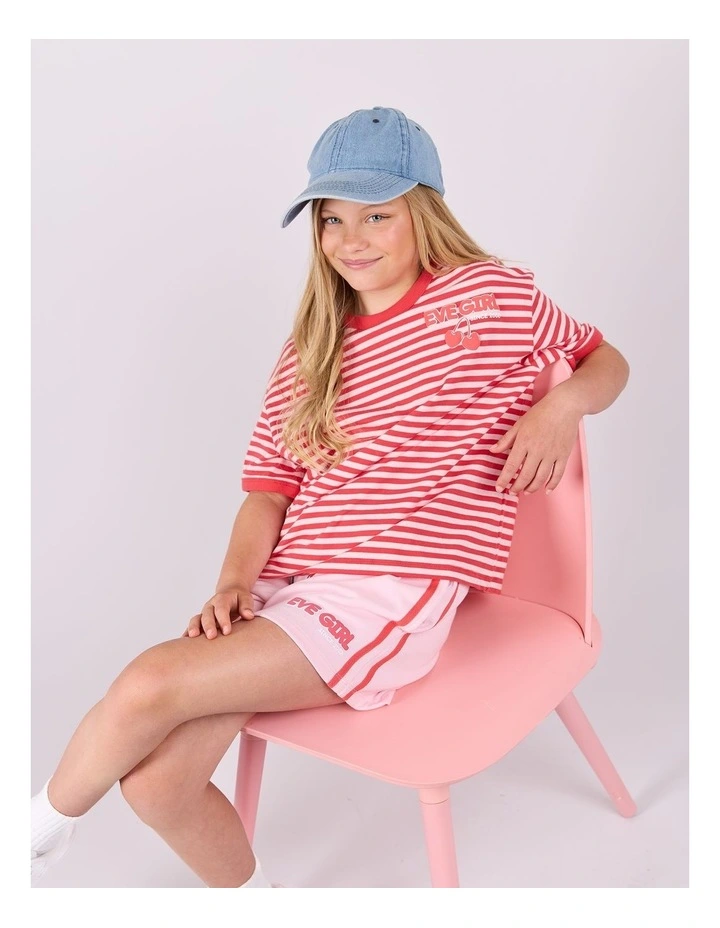 Lounge Club Stripe Tee (8-16 Years) in Watermelon image 2