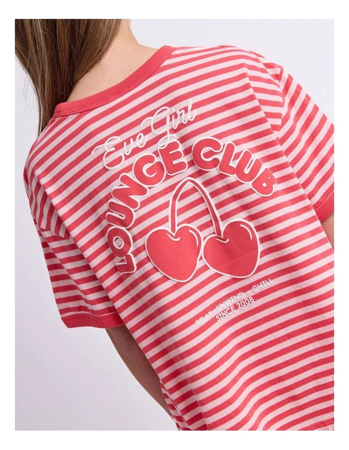 Lounge Club Stripe Tee (8-16 Years) in Watermelon image 6