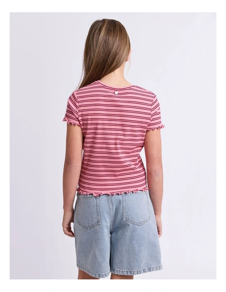 Freya Rib Tee (8-16 Years) in Pink image 2