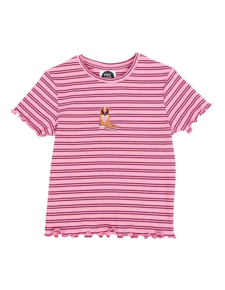 Freya Rib Tee (8-16 Years) in Pink image 5