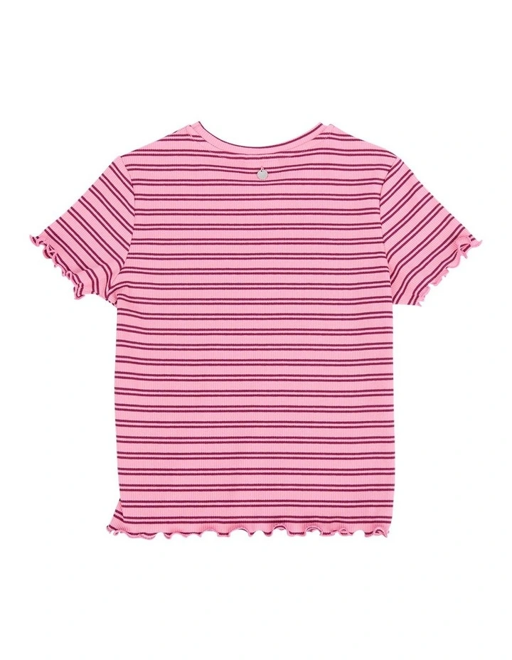 Freya Rib Tee (8-16 Years) in Pink image 6