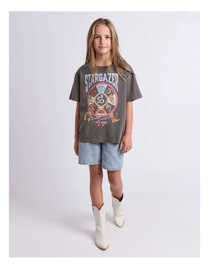 Stargazer Tee (8-16 Years) in Charcoal image 3