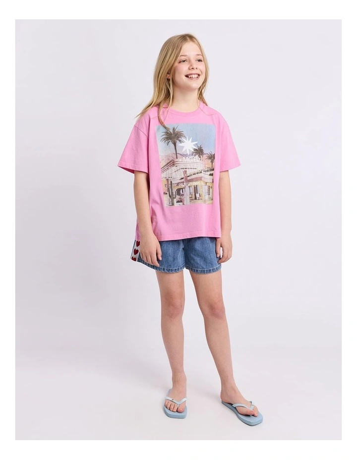 Motel Paradiso Tee (8-16 Years) in Pink image 3