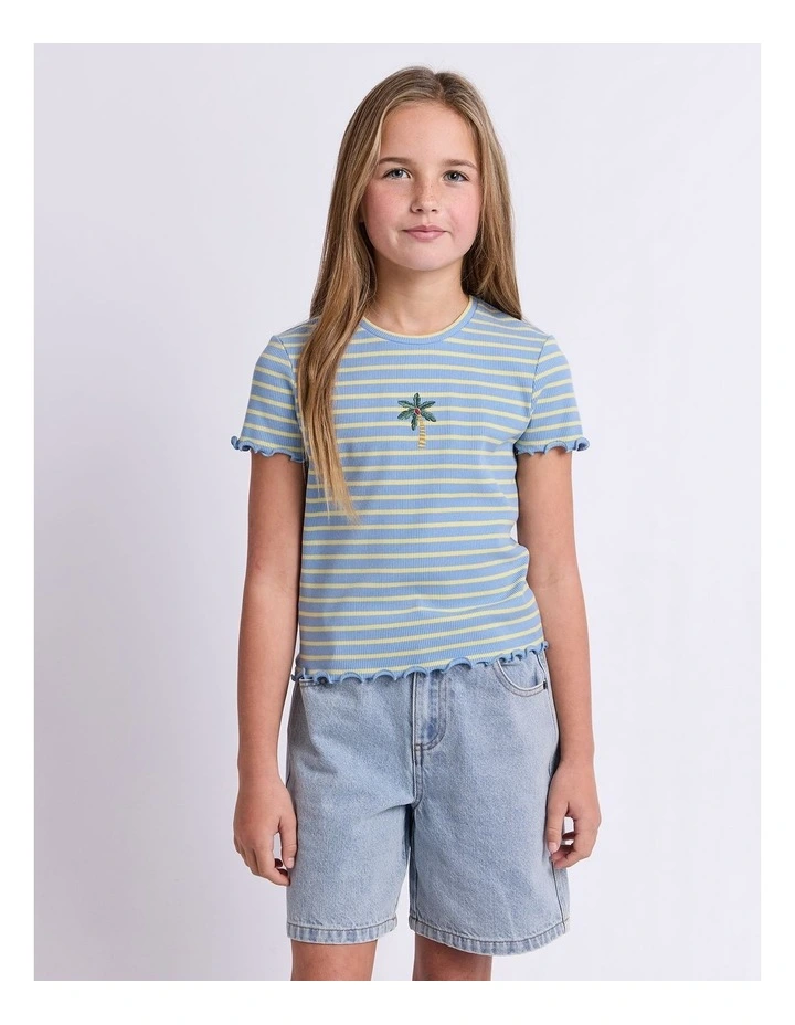 Sammy Rib Tee (8-16 Years) in Light Blue image 1
