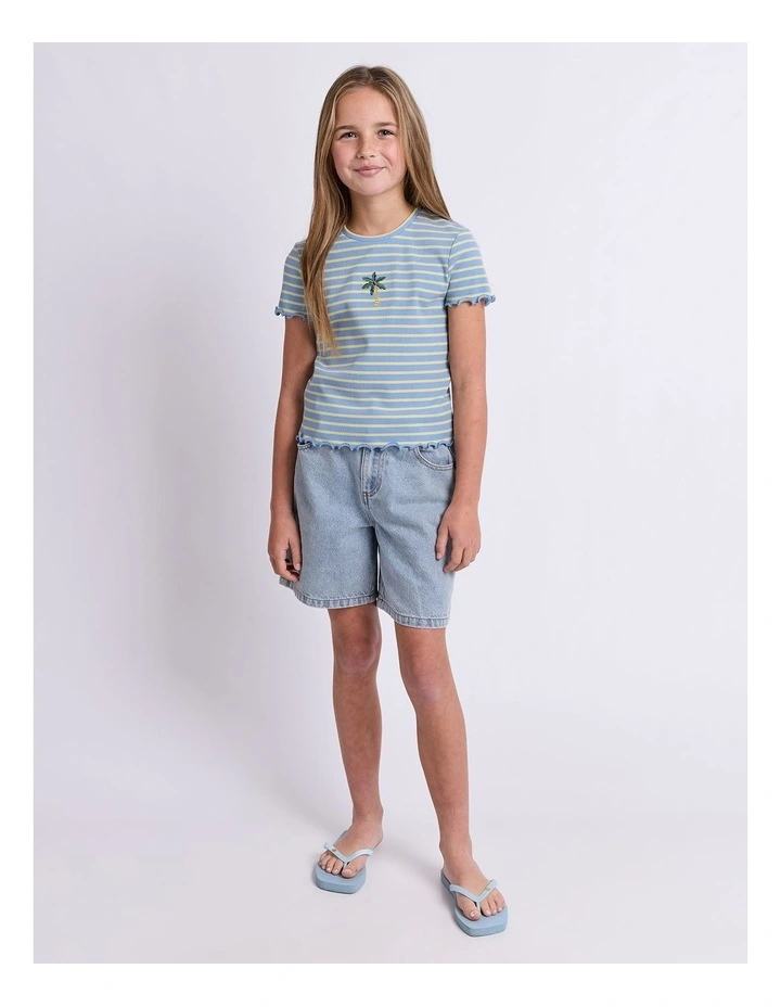 Sammy Rib Tee (8-16 Years) in Light Blue image 3