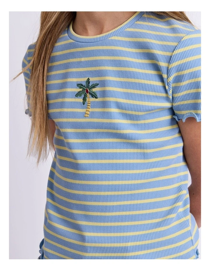 Sammy Rib Tee (8-16 Years) in Light Blue image 4