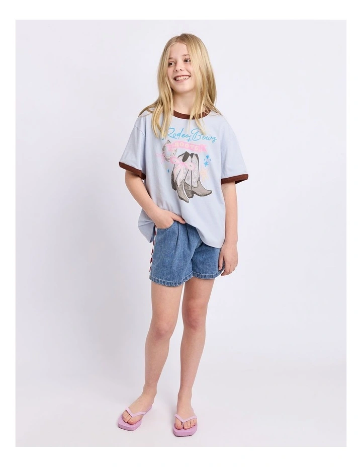 Boots Ringer Tee (8-16 Years) in Light Blue image 3