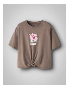 Hasel Short Sleeve Top in Brown