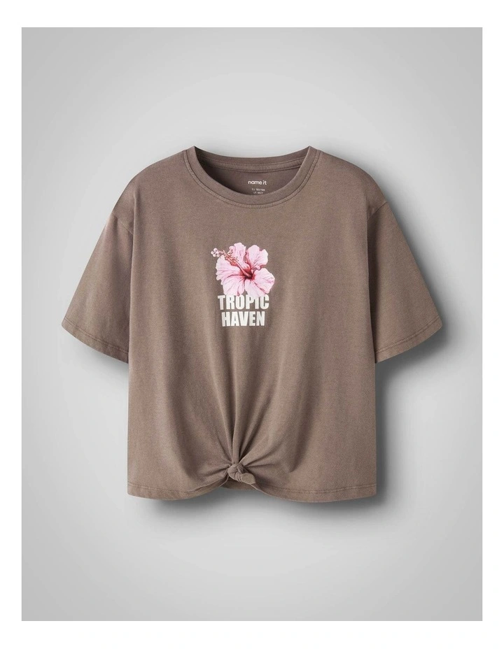 Hasel Short Sleeve Top in Brown image 1