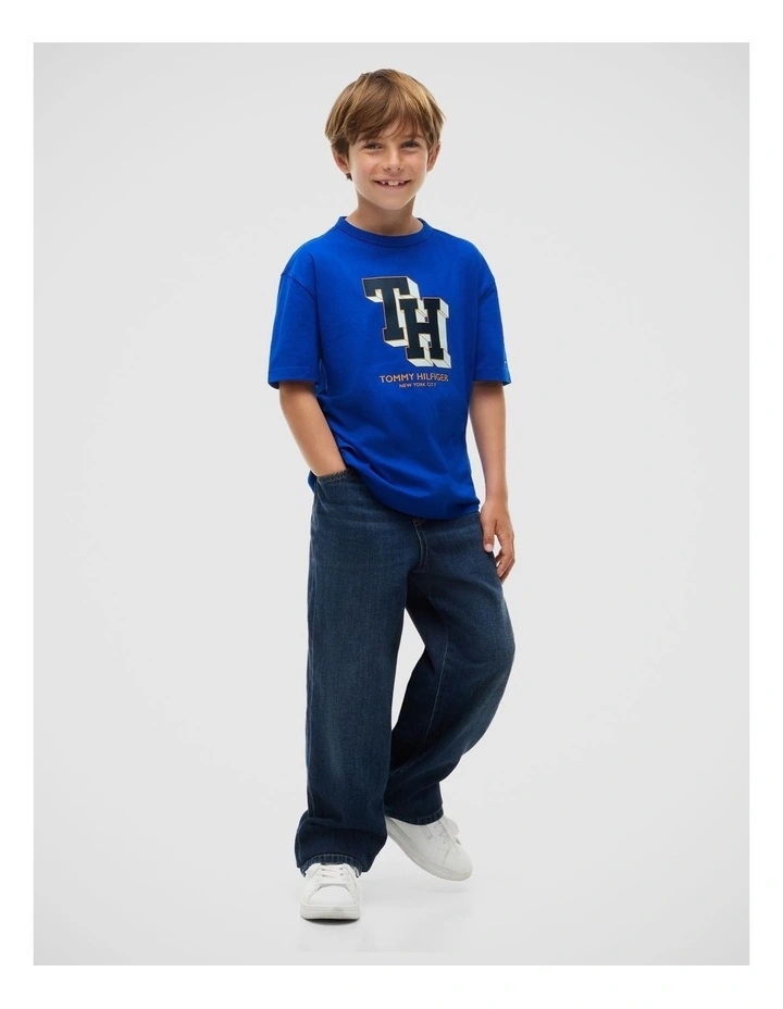 Varsity Logo Jersey T-Shirt (8-16 years) in Blue image 2