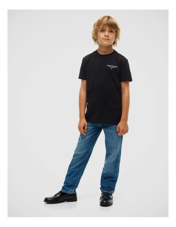 Boys Logo Jersey Crew Neck T-Shirt (8-16 years) in Black image 3
