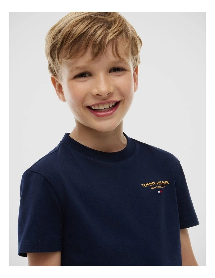 Boys Logo Jersey Crew Neck T-Shirt (8-16 years) in Blue image 4