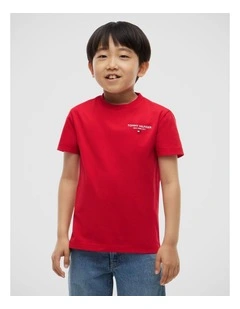 Boys Logo Jersey Crew Neck T-Shirt (8-16 years) in Red
