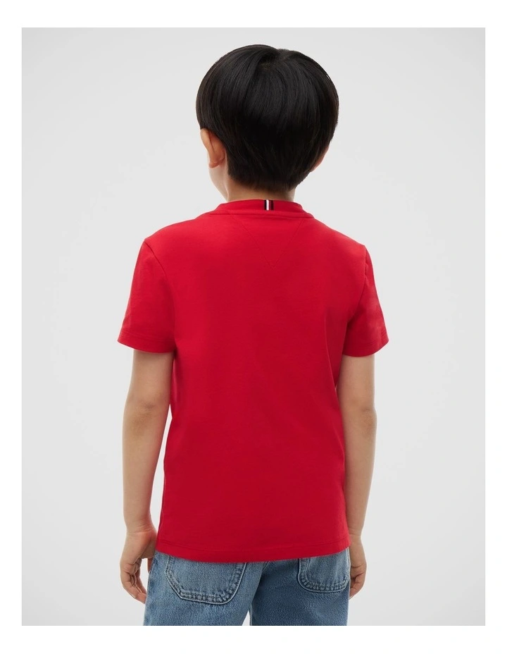Boys Logo Jersey Crew Neck T-Shirt (8-16 years) in Red image 3