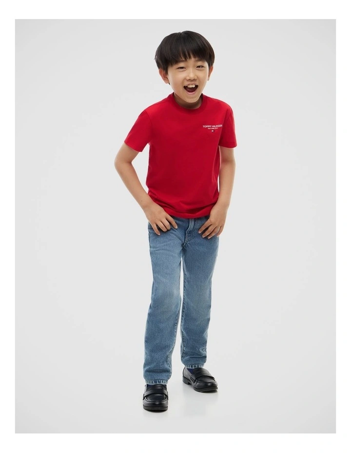 Boys Logo Jersey Crew Neck T-Shirt (8-16 years) in Red image 4