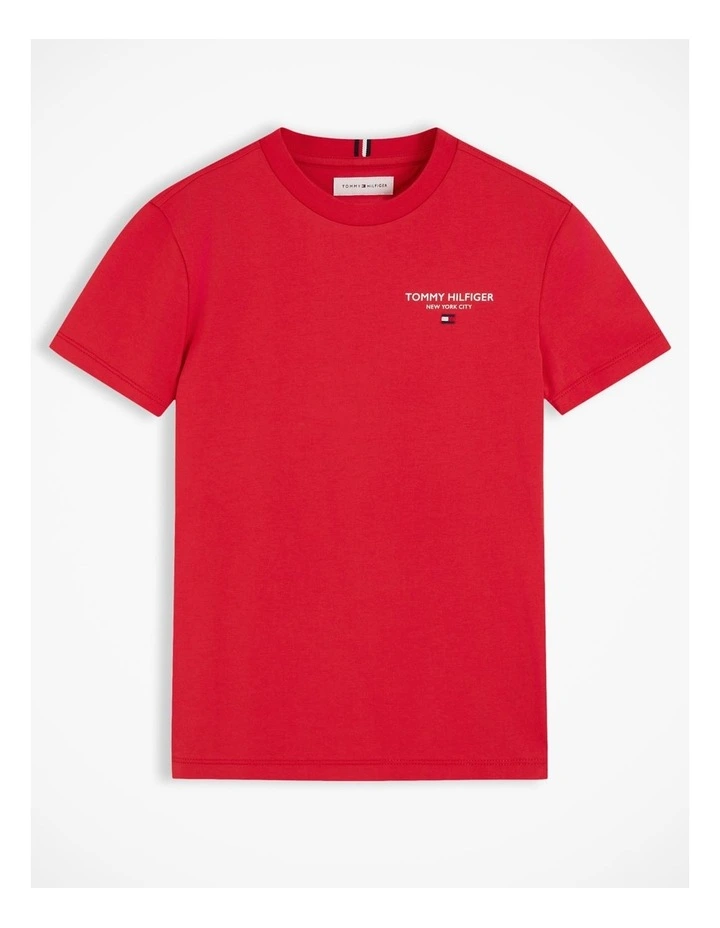 Boys Logo Jersey Crew Neck T-Shirt (8-16 years) in Red image 5