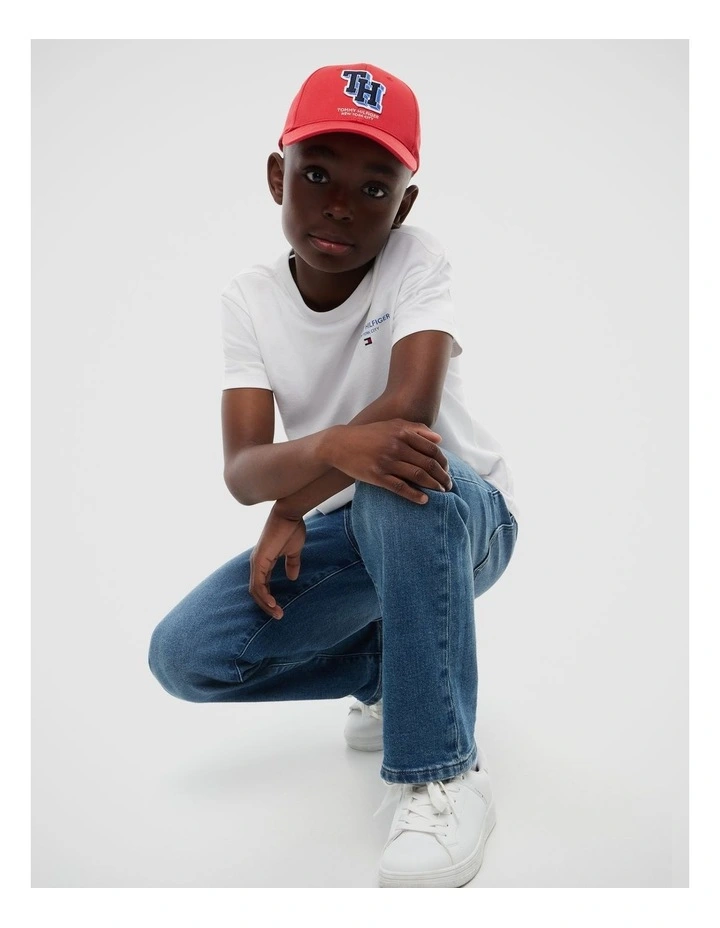 Boys Logo Jersey Crew Neck T-Shirt (8-16 years) in White image 4