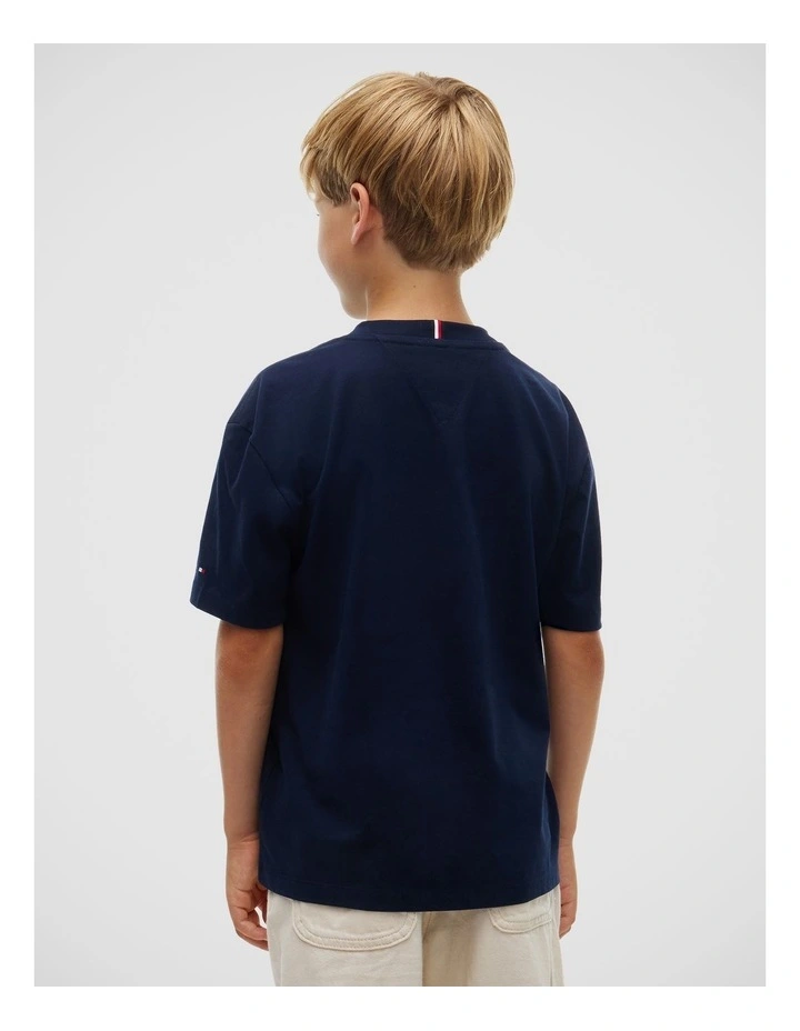 Boys Logo Jersey Crew Neck T-Shirt (8-16 years) in Blue image 3