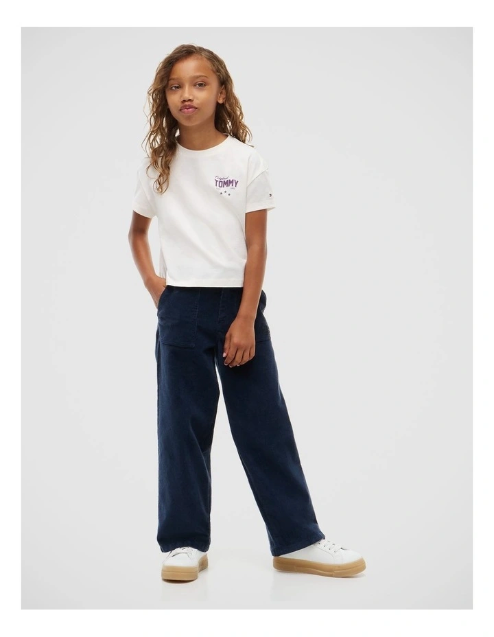 Girls Back Skyline Photo Print Relaxed T-Shirt (8-16 years) in White image 4