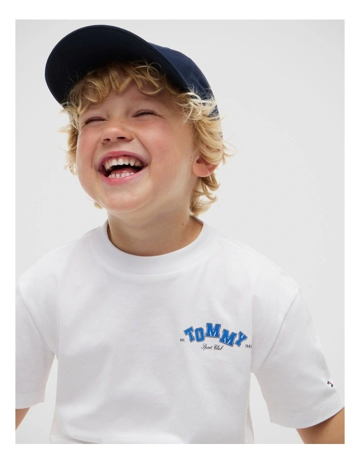 Boys Logo Jersey Crew Neck T-Shirt (3-7 years) in White image 4