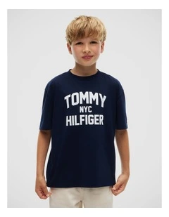 Boys Logo Jersey Crew Neck T-Shirt (3-7 years) in Blue