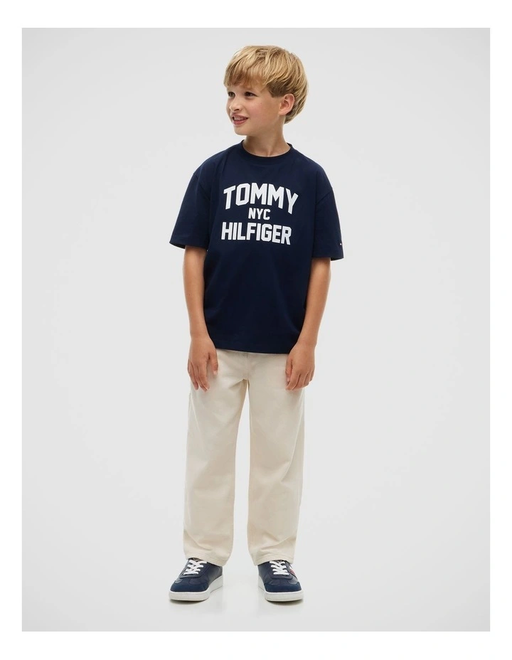 Boys Logo Jersey Crew Neck T-Shirt (3-7 years) in Blue image 2