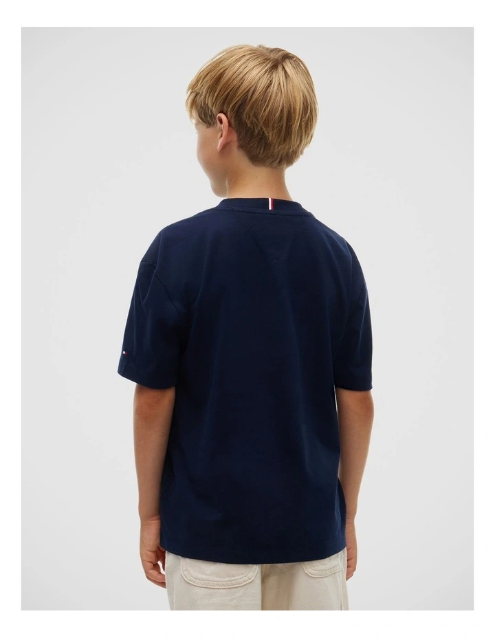 Boys Logo Jersey Crew Neck T-Shirt (3-7 years) in Blue image 3