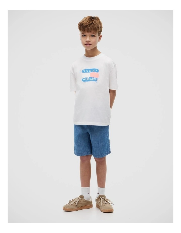 Boys Flag Graffiti T-Shirt (8-16 years) in White image 2