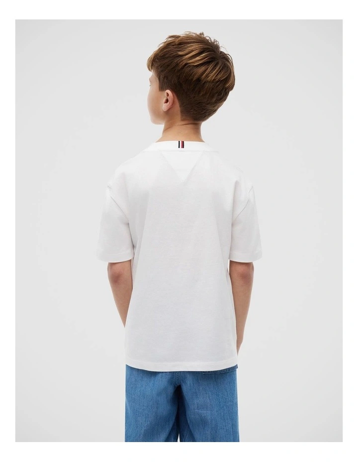 Boys Flag Graffiti T-Shirt (8-16 years) in White image 3