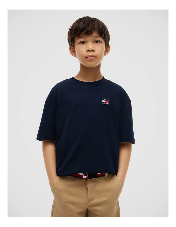 Unisex Archive Heritage Flag Tee (8-16 years) in Navy image 1