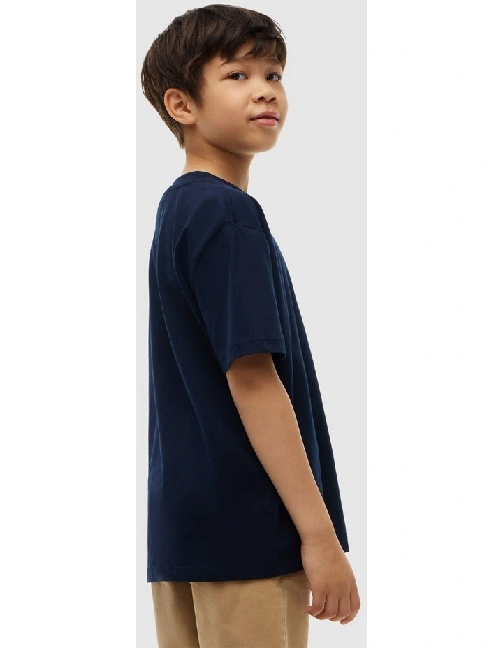 Unisex Archive Heritage Flag Tee (8-16 years) in Navy image 3